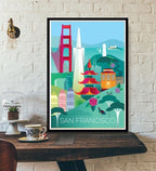 Travel Poster World Travel City Canvas Painting - Grand Goldman