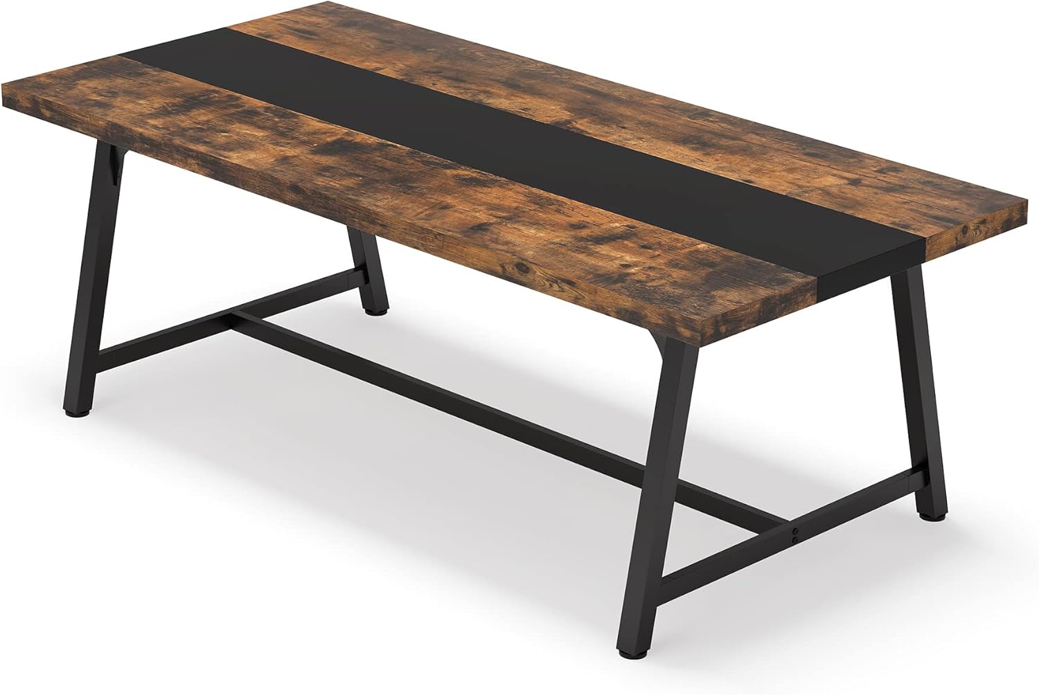 Tribesigns Dining Table for 8 People, 70.87-inch Rectangular Wood Kitchen Table with Strong Metal Frame, Industrial Large Long Dining Room Table for Big Family (Rustic Brown) - Grand Goldman