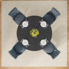 Tribesigns Round Dining Table Wood Kitchen Table for Dining Room Living Room, 47 in Dinning Room Tables for 4 Man, Farmhouse Dinner Table with Wooden Tabletop and Cross Base, Black(Only Table) - Grand Goldman