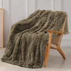 Tuddrom Decorative Extra Soft Fuzzy Faux Fur Throw Blanket 50" x 60",Solid Reversible Long Hair Shaggy Blanket,Fluffy Cozy Plush Comfy Microfiber Fleece Blankets for Couch Sofa Bedroom,Cream White - Grand Goldman