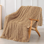 Tuddrom Decorative Extra Soft Fuzzy Faux Fur Throw Blanket 50" x 60",Solid Reversible Long Hair Shaggy Blanket,Fluffy Cozy Plush Comfy Microfiber Fleece Blankets for Couch Sofa Bedroom,Cream White - Grand Goldman