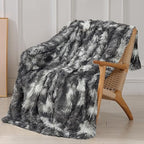 Tuddrom Decorative Extra Soft Fuzzy Faux Fur Throw Blanket 50" x 60",Solid Reversible Long Hair Shaggy Blanket,Fluffy Cozy Plush Comfy Microfiber Fleece Blankets for Couch Sofa Bedroom,Cream White - Grand Goldman