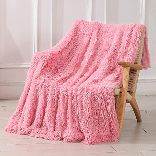 Tuddrom Decorative Extra Soft Fuzzy Faux Fur Throw Blanket 50" x 60",Solid Reversible Long Hair Shaggy Blanket,Fluffy Cozy Plush Comfy Microfiber Fleece Blankets for Couch Sofa Bedroom,Cream White - Grand Goldman