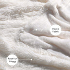 Tuddrom Decorative Extra Soft Fuzzy Faux Fur Throw Blanket 50" x 60",Solid Reversible Long Hair Shaggy Blanket,Fluffy Cozy Plush Comfy Microfiber Fleece Blankets for Couch Sofa Bedroom,Cream White - Grand Goldman