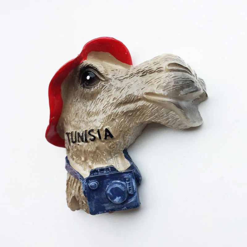 Tunisia Africa Fridge Magnets 3D camel Resin Tunis Tourism Memorial Hand-painted Decorative Handicrafts Magnets for Refrigerator - Grand Goldman