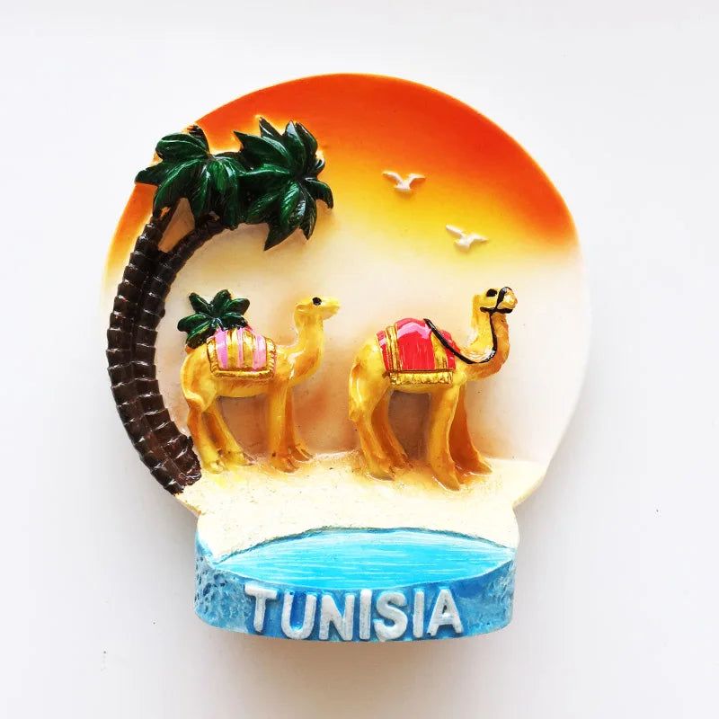 Tunisia Africa Fridge Magnets 3D camel Resin Tunis Tourism Memorial Hand-painted Decorative Handicrafts Magnets for Refrigerator - Grand Goldman