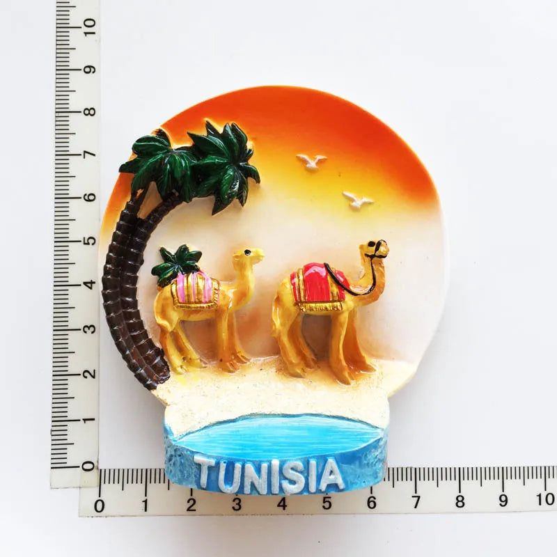 Tunisia Africa Fridge Magnets 3D camel Resin Tunis Tourism Memorial Hand-painted Decorative Handicrafts Magnets for Refrigerator - Grand Goldman