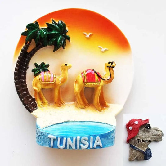Tunisia Africa Fridge Magnets 3D camel Resin Tunis Tourism Memorial Hand-painted Decorative Handicrafts Magnets for Refrigerator - Grand Goldman