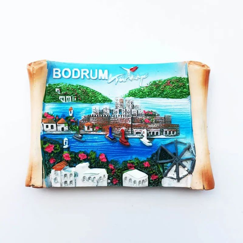 Turkey Tourism Refrigerator Magnets Stickers Bodrum Home Kitchen Decor Food Magnetic Fridge Magnets Hand Painting Crafts Gifts - Grand Goldman