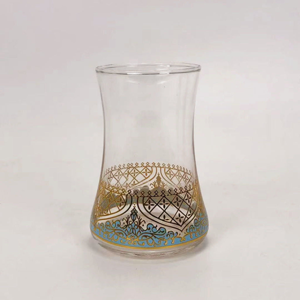 Turkish Specialty Glass Coffee Red Tea Cup And Saucer Set Romantic And Exotic - Grand Goldman