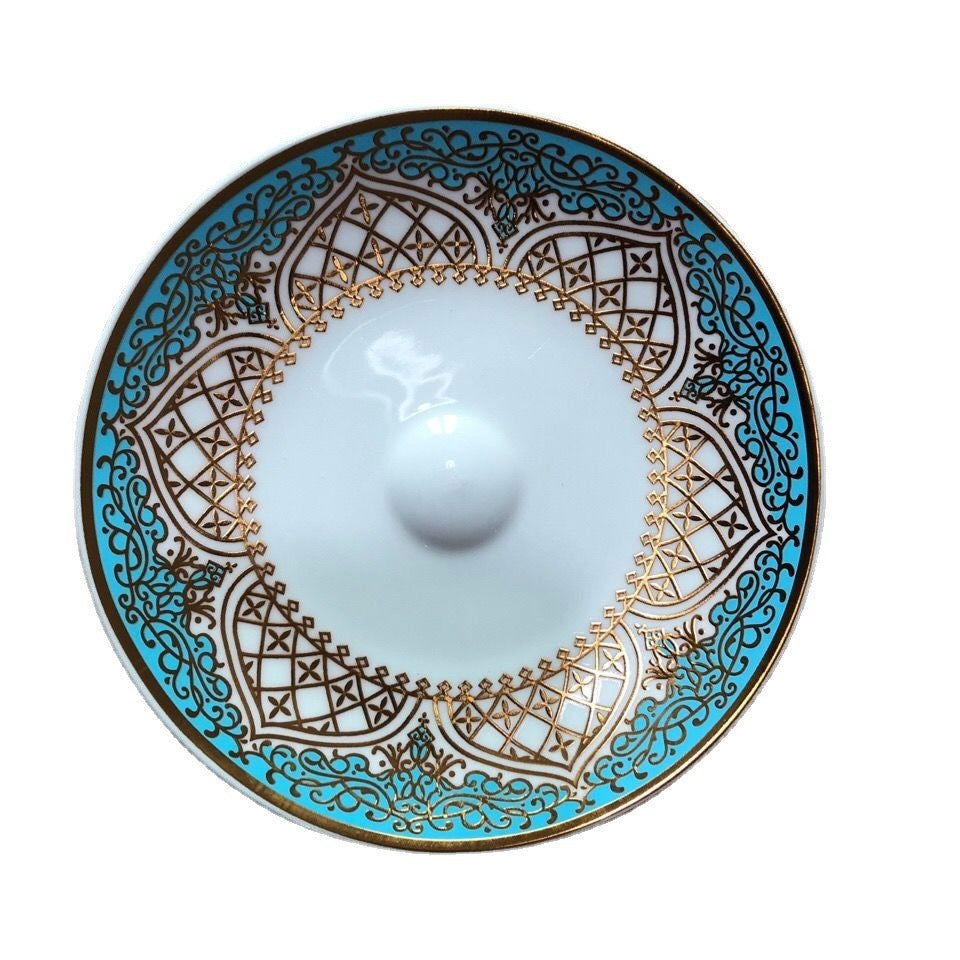 Turkish Specialty Glass Coffee Red Tea Cup And Saucer Set Romantic And Exotic - Grand Goldman