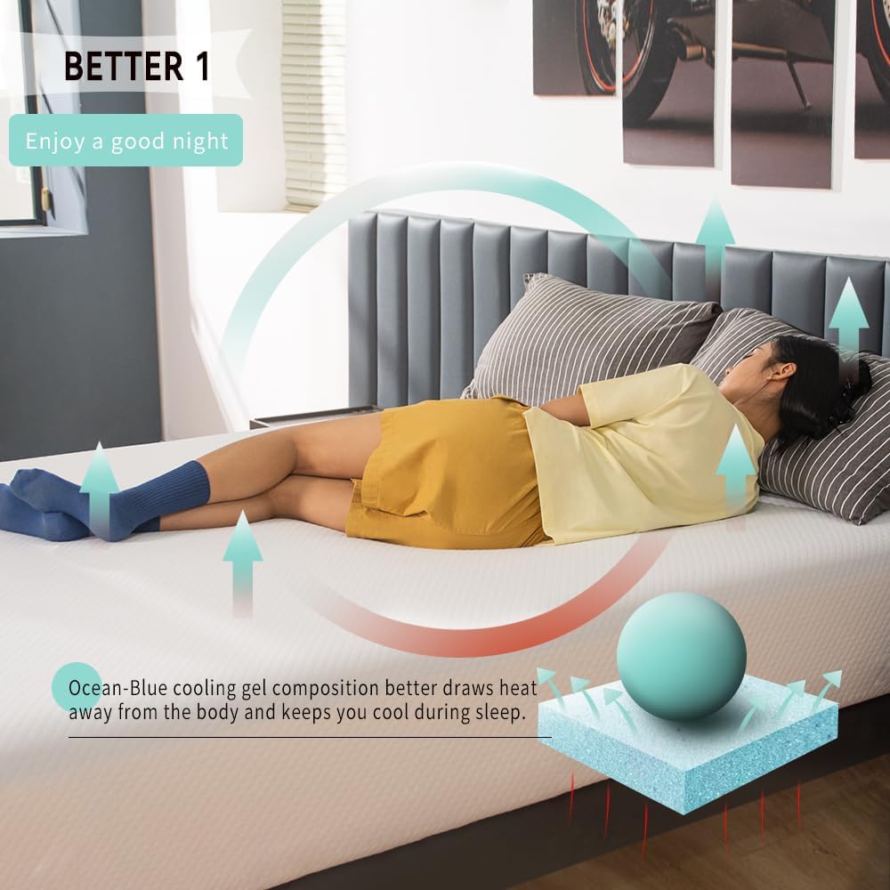 Twin Mattress for Kids Adults 5 Inch Gel Memory Foam, Medium-Firm, Twin Size Mattresses, Bed in a Box, Fiberglass Free, Cooling Sleep & Pressure Relief, Certified Safe Foams & Fabric - Grand Goldman