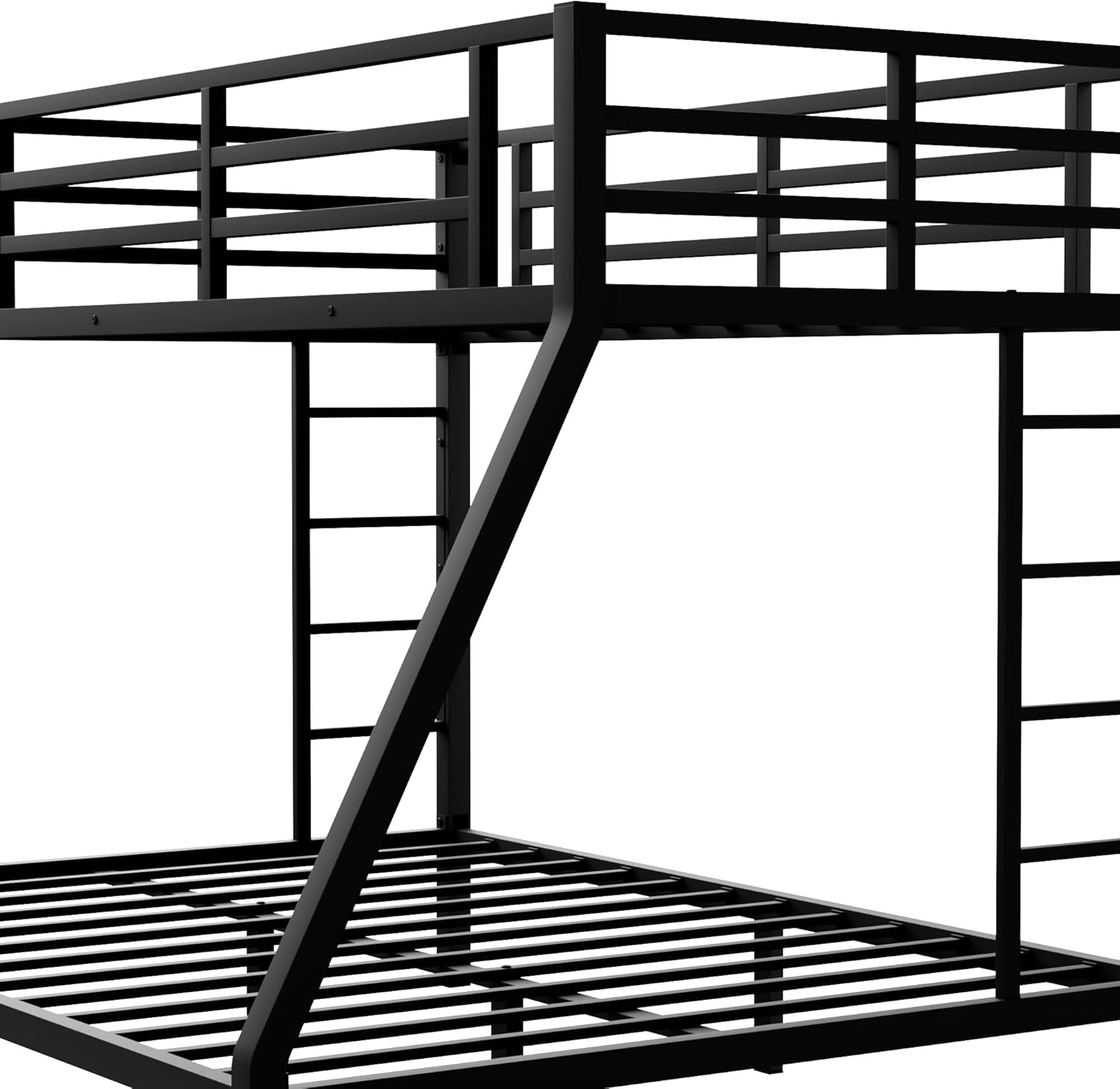 Twin XL Over Queen Bunk Bed for Adults, Twin XL Over Queen Bunk Beds with 2 Ladder and Full Length Guardrail, Heavy Buty Bunk Bed/Twin XL Over Queen Bunk Bed for Adults, Teens, Kids - Grand Goldman