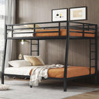Twin XL Over Queen Bunk Bed for Adults, Twin XL Over Queen Bunk Beds with 2 Ladder and Full Length Guardrail, Heavy Buty Bunk Bed/Twin XL Over Queen Bunk Bed for Adults, Teens, Kids - Grand Goldman