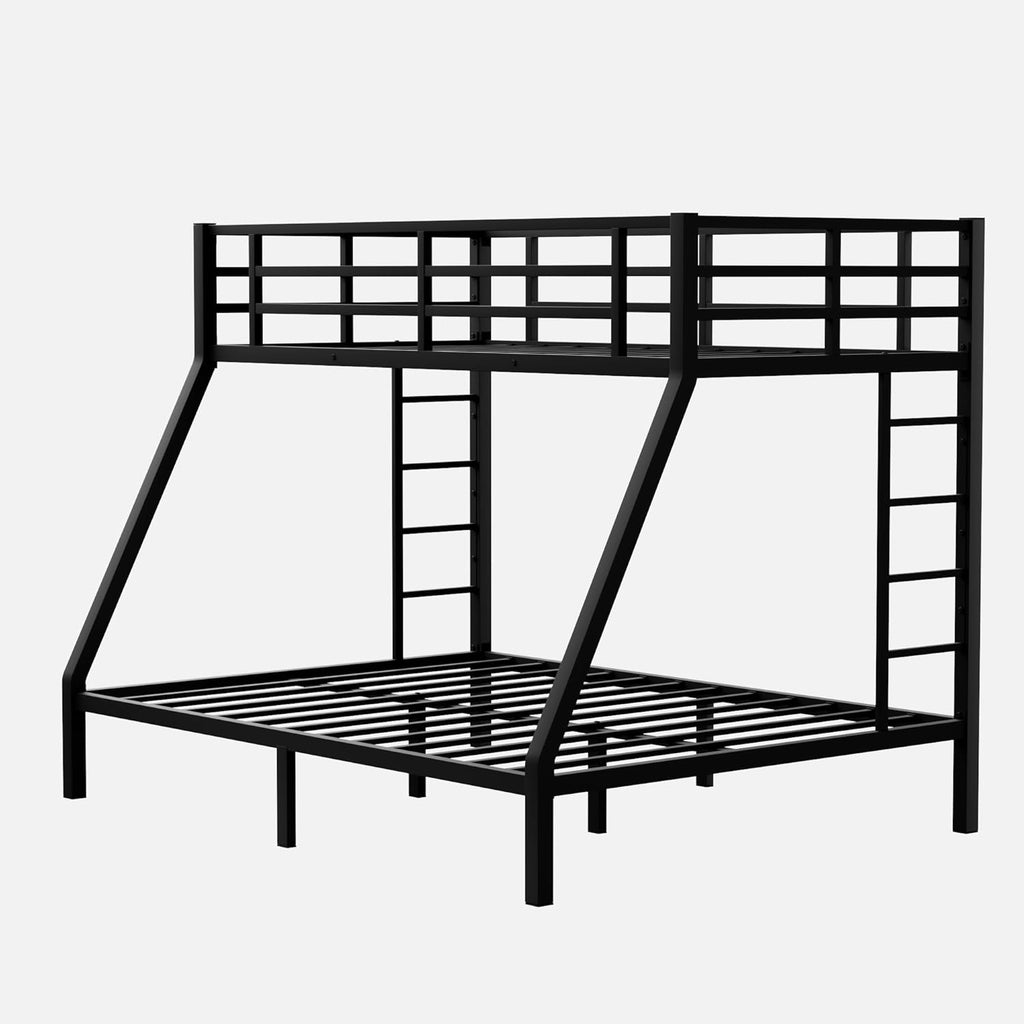 Twin XL Over Queen Bunk Bed for Adults, Twin XL Over Queen Bunk Beds with 2 Ladder and Full Length Guardrail, Heavy Buty Bunk Bed/Twin XL Over Queen Bunk Bed for Adults, Teens, Kids - Grand Goldman