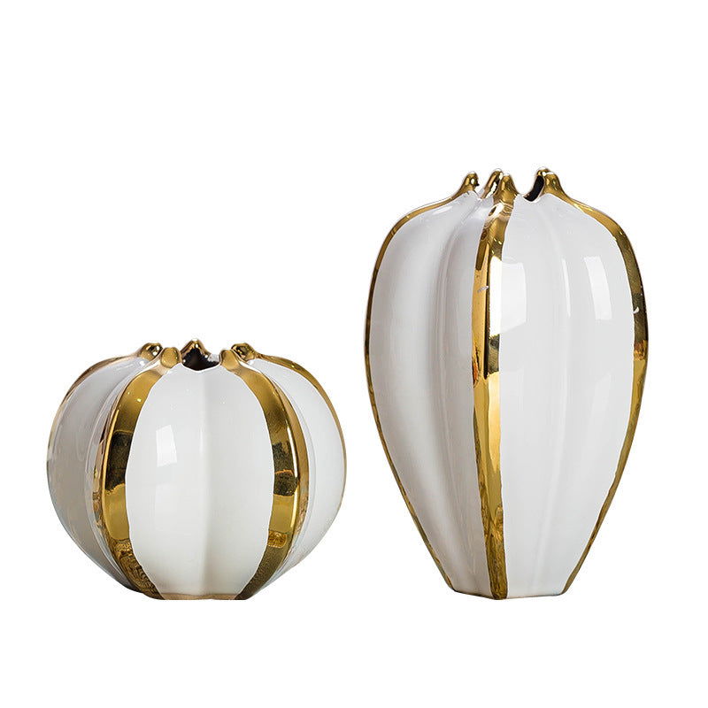 Two Piece Ceramic Vase Set - Grand Goldman