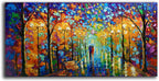 Tyed Art- Contemporary Art Landscape Oil Painting On Canvas Abstract Textured Tree Painting hand-painted acrylic frame wall art modern canvas painting 24x48inch - Grand Goldman