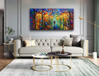 Tyed Art- Contemporary Art Landscape Oil Painting On Canvas Abstract Textured Tree Painting hand-painted acrylic frame wall art modern canvas painting 24x48inch - Grand Goldman
