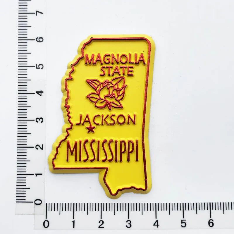 U.S. states refrigerator magnet OHIO Georgia Alaska Illinois Michigan Hawaii California Oregon tourist souvenir PVC fridge decor - Grand Goldman