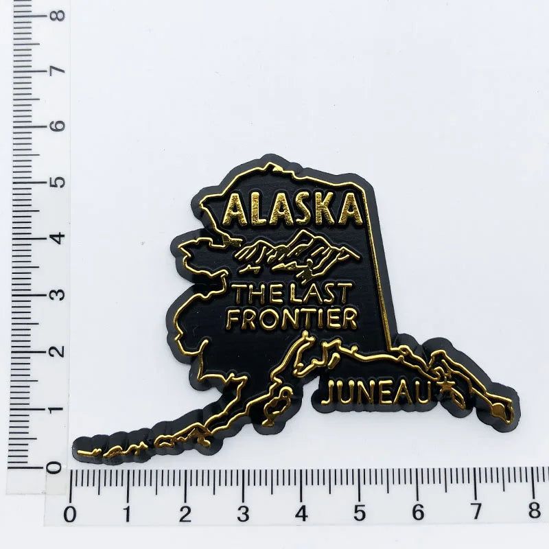 U.S. states refrigerator magnet OHIO Georgia Alaska Illinois Michigan Hawaii California Oregon tourist souvenir PVC fridge decor - Grand Goldman