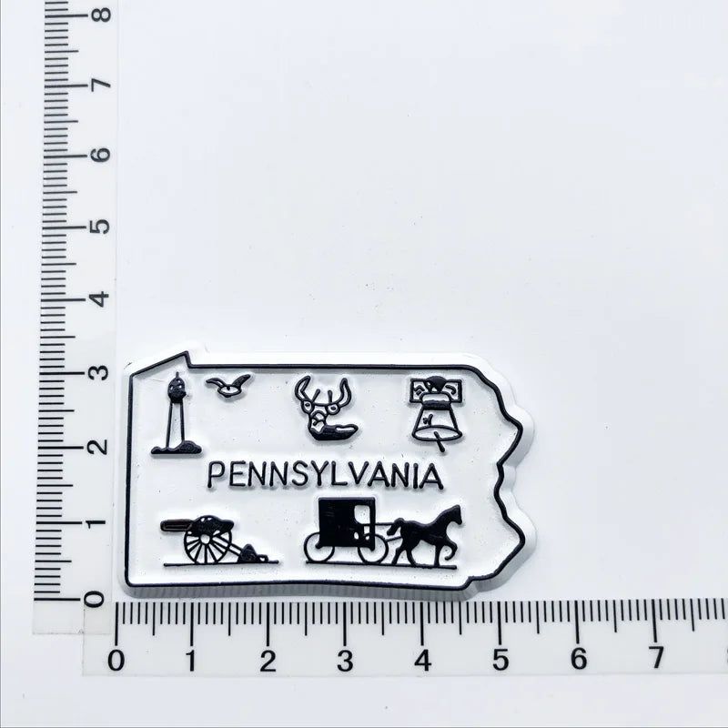 U.S. states refrigerator magnet OHIO Georgia Alaska Illinois Michigan Hawaii California Oregon tourist souvenir PVC fridge decor - Grand Goldman