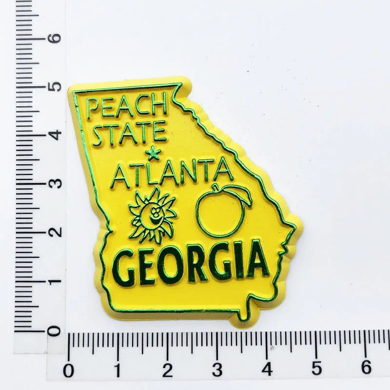U.S. states refrigerator magnet OHIO Georgia Alaska Illinois Michigan Hawaii California Oregon tourist souvenir PVC fridge decor - Grand Goldman