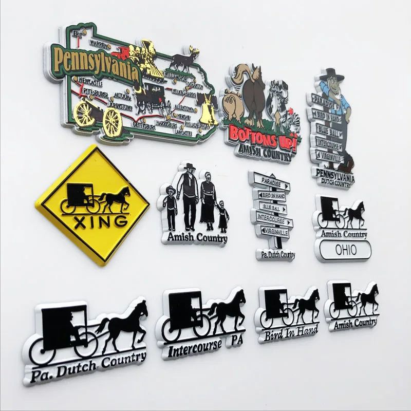 U.S. states refrigerator magnet OHIO Georgia Alaska Illinois Michigan Hawaii California Oregon tourist souvenir PVC fridge decor - Grand Goldman