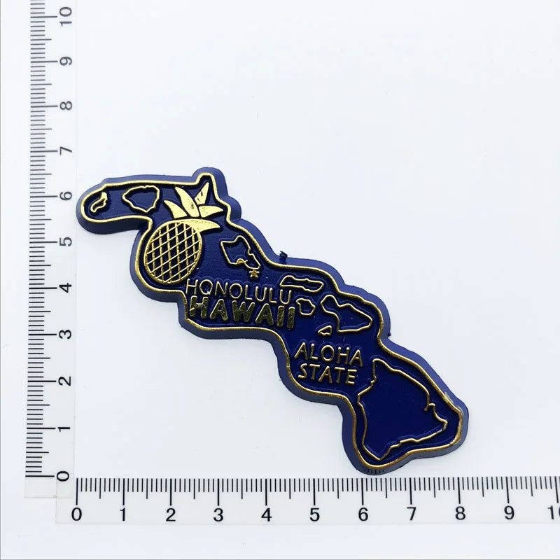 U.S. states refrigerator magnet OHIO Georgia Alaska Illinois Michigan Hawaii California Oregon tourist souvenir PVC fridge decor - Grand Goldman