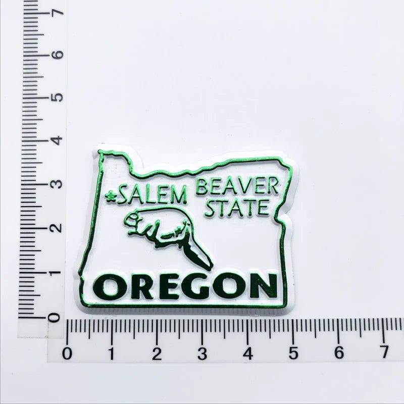 U.S. states refrigerator magnet OHIO Georgia Alaska Illinois Michigan Hawaii California Oregon tourist souvenir PVC fridge decor - Grand Goldman