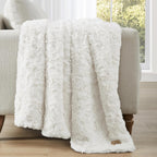 UGG 10483 Adalee Soft Faux Fur Reversible Accent Throw Blanket Luxury Cozy Fluffy Fuzzy Hotel Style Boho Home Decor Soft Luxurious Comfy Blankets for Couch, 70 x 50-Inch, Natural - Grand Goldman