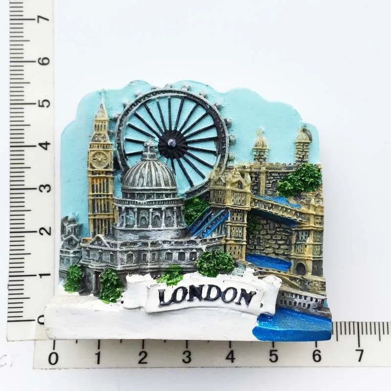 UK Tourist Souvenir British Refrigerator Sticker Manchester Oxford London Bus Big Ben Decorative Crafts Magnetic Fridge Decor - Grand Goldman