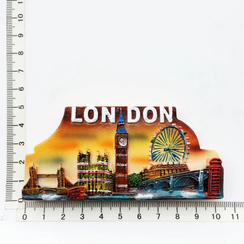 UK Tourist Souvenir British Refrigerator Sticker Manchester Oxford London Bus Big Ben Decorative Crafts Magnetic Fridge Decor - Grand Goldman
