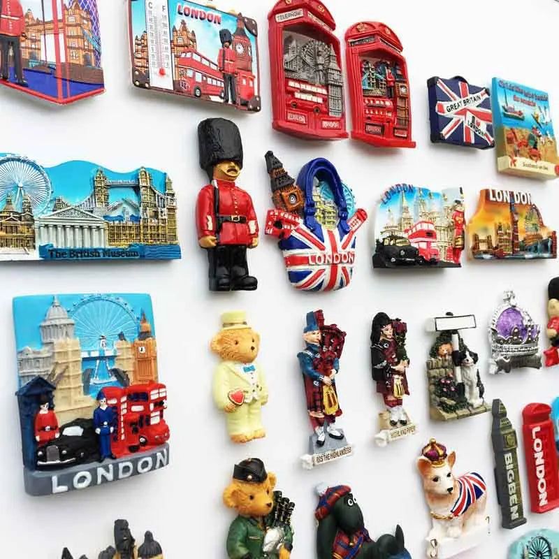 UK Tourist Souvenir British Refrigerator Sticker Manchester Oxford London Bus Big Ben Decorative Crafts Magnetic Fridge Decor - Grand Goldman