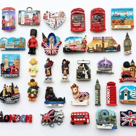 UK Tourist Souvenir British Refrigerator Sticker Manchester Oxford London Bus Big Ben Decorative Crafts Magnetic Fridge Decor - Grand Goldman