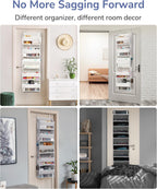 ULG 1-Pack Over Door Organizer with 5 Large Pockets 10 Mesh Side Pockets, 44 lbs Weight Capacity Hanging Storage Organizer with Clear Window for Bedroom Bathroom Kitchen, RV, Camper, Beige - Grand Goldman