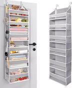 ULG Over The Door Organizer with 6 Large Pockets 12 Side Pockets, 50lbs Weight Capacity Door Hanging Organizer for Bedroom, Bathroom, Pantry, Nursery Storage, Beige - Grand Goldman