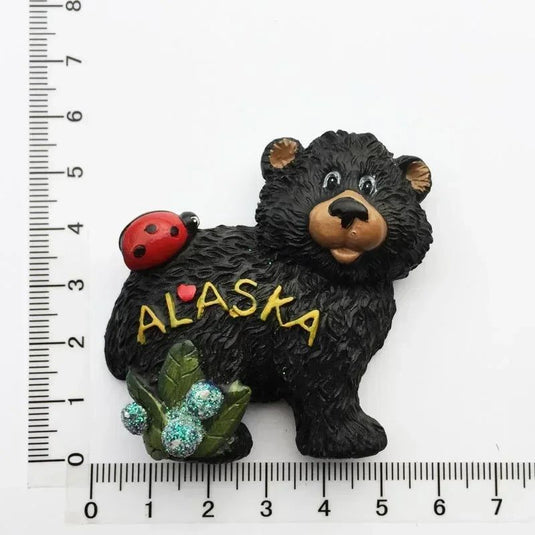 USA Alaska Bear Kawaii Fridge Magnets Tourism Souvenir British Canada Bear Refrigerator Magnetic Stickers Cute Magnet Decor Gift - Grand Goldman