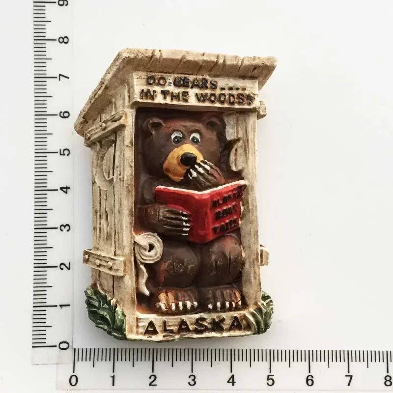 USA Alaska Bear Kawaii Fridge Magnets Tourism Souvenir British Canada Bear Refrigerator Magnetic Stickers Cute Magnet Decor Gift - Grand Goldman