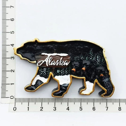 USA Alaska Bear Kawaii Fridge Magnets Tourism Souvenir British Canada Bear Refrigerator Magnetic Stickers Cute Magnet Decor Gift - Grand Goldman