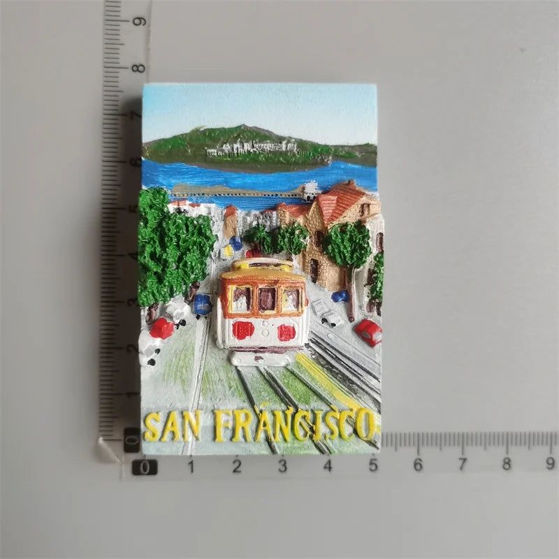 USA California San Francisco Fridge Magnets America Tourist Souvenirs Magnetic Refrigerator Stickers Collection gifts Home Decor - Grand Goldman
