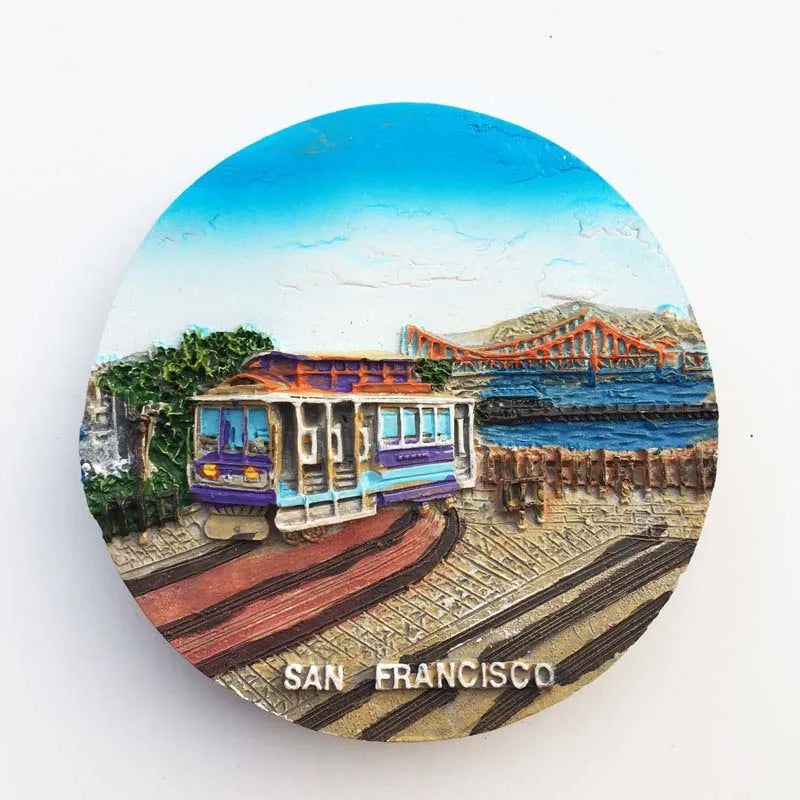 USA California San Francisco Fridge Magnets America Tourist Souvenirs Magnetic Refrigerator Stickers Collection gifts Home Decor - Grand Goldman