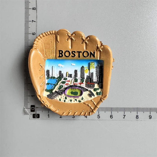 USA Fridge Magnet Boston Tourist Souvenirs 3d Baseball Gloves Magnetic Refrigerator Stickers Collection Gifts Home Decoration - Grand Goldman