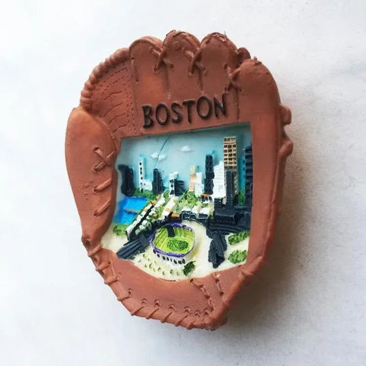 USA Fridge Magnet Boston Tourist Souvenirs 3d Baseball Gloves Magnetic Refrigerator Stickers Collection Gifts Home Decoration - Grand Goldman