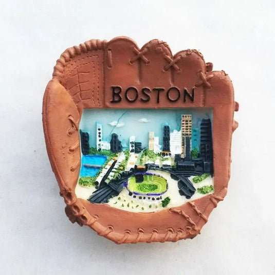 USA Fridge Magnet Boston Tourist Souvenirs 3d Baseball Gloves Magnetic Refrigerator Stickers Collection Gifts Home Decoration - Grand Goldman