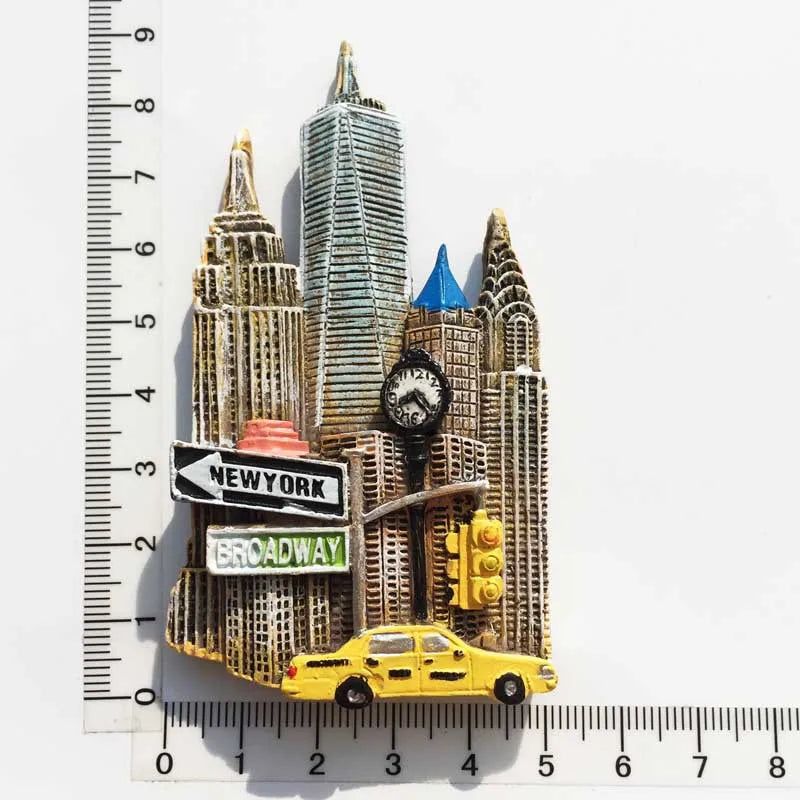 USA Fridge Magnets New York Oscar Magnetic Stickers for Refrigerators Tourist Souvenir Flat Back Resin Decorations for Home - Grand Goldman