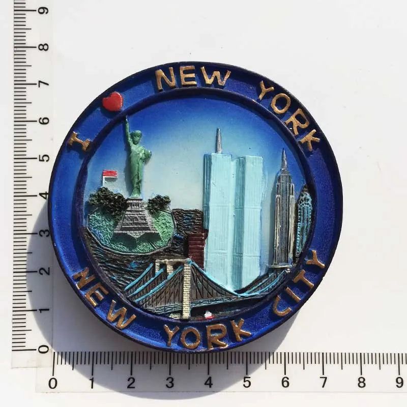 USA Fridge Magnets New York Oscar Magnetic Stickers for Refrigerators Tourist Souvenir Flat Back Resin Decorations for Home - Grand Goldman