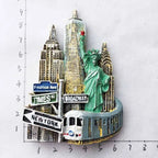 USA Fridge Magnets New York Oscar Magnetic Stickers for Refrigerators Tourist Souvenir Flat Back Resin Decorations for Home - Grand Goldman