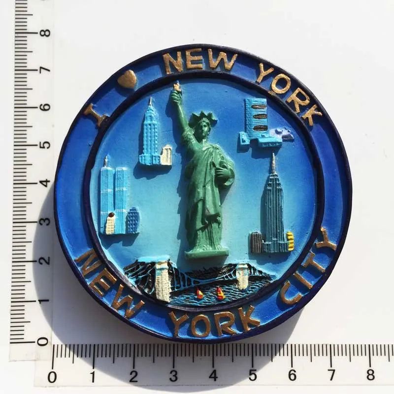 USA Fridge Magnets New York Oscar Magnetic Stickers for Refrigerators Tourist Souvenir Flat Back Resin Decorations for Home - Grand Goldman