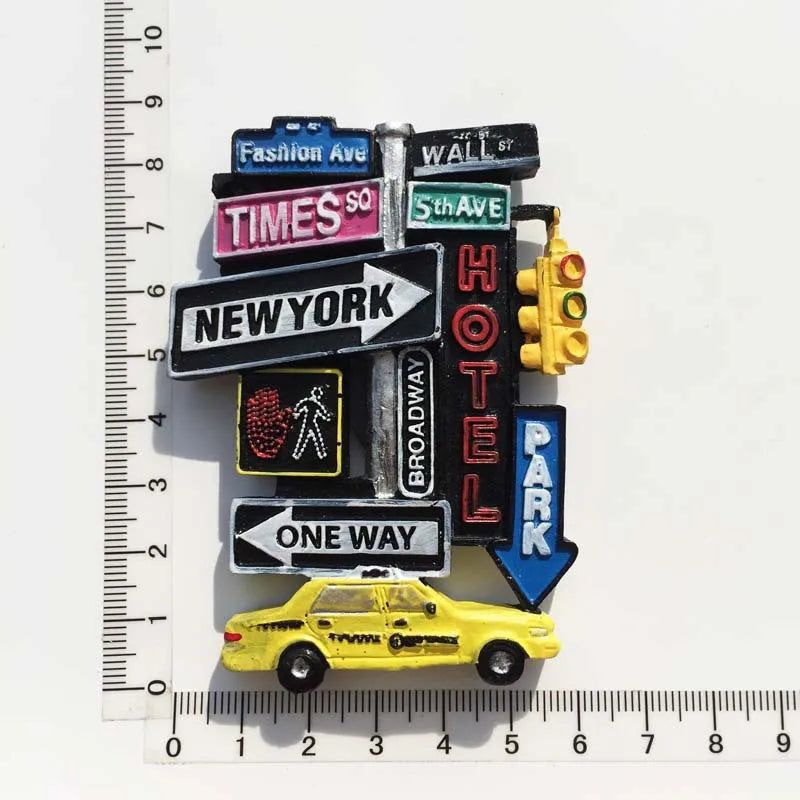 USA Fridge Magnets New York Oscar Magnetic Stickers for Refrigerators Tourist Souvenir Flat Back Resin Decorations for Home - Grand Goldman