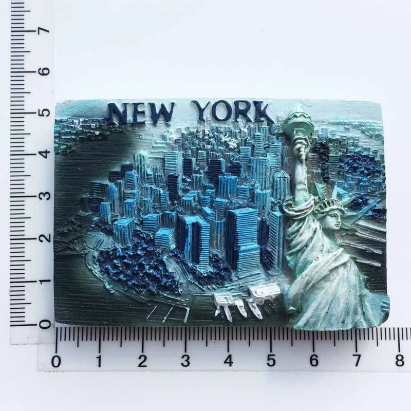 USA Fridge Magnets New York Oscar Magnetic Stickers for Refrigerators Tourist Souvenir Flat Back Resin Decorations for Home - Grand Goldman